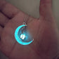 Moon Star Planet Pendant Glow In The Dark Necklace